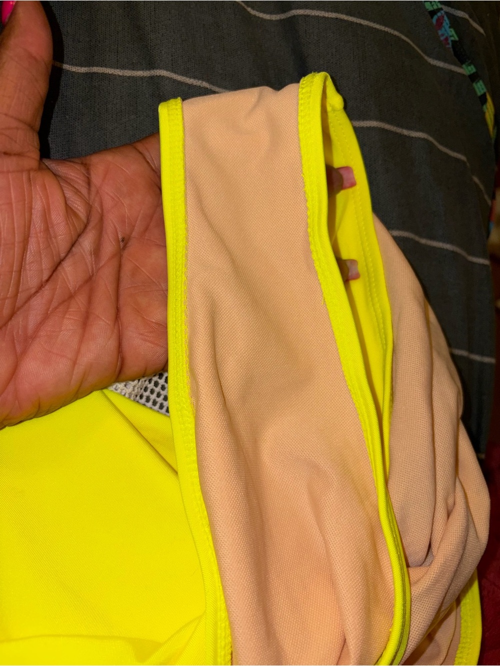 Neon Yellow Lace V-Neck One-Piece Swimsuit - Picture 3 of 4